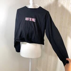 VANS Black Long Sleeved Cropped Tee Size M